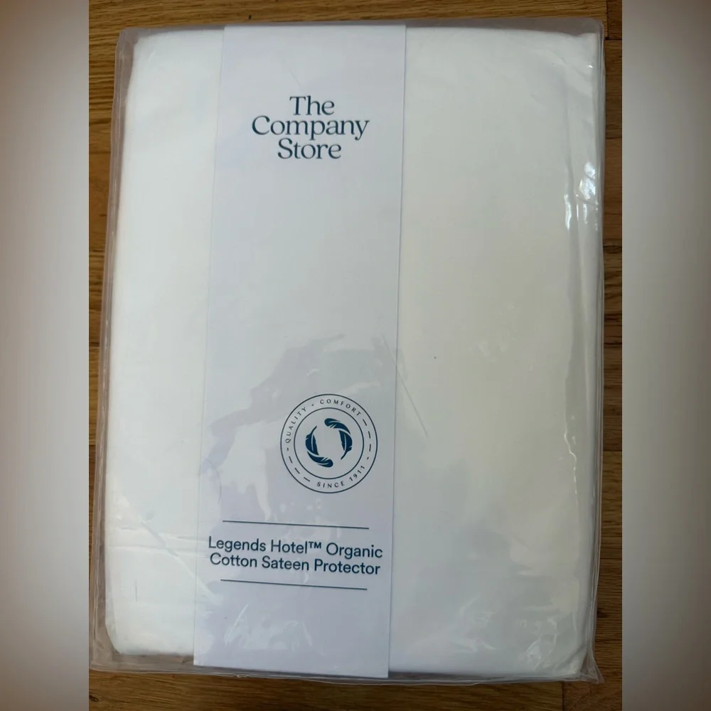 THE COMPANY STORE 100% ORGANIC COTTON SATEEN MATTRESS PROTECTOR TWIN NEW